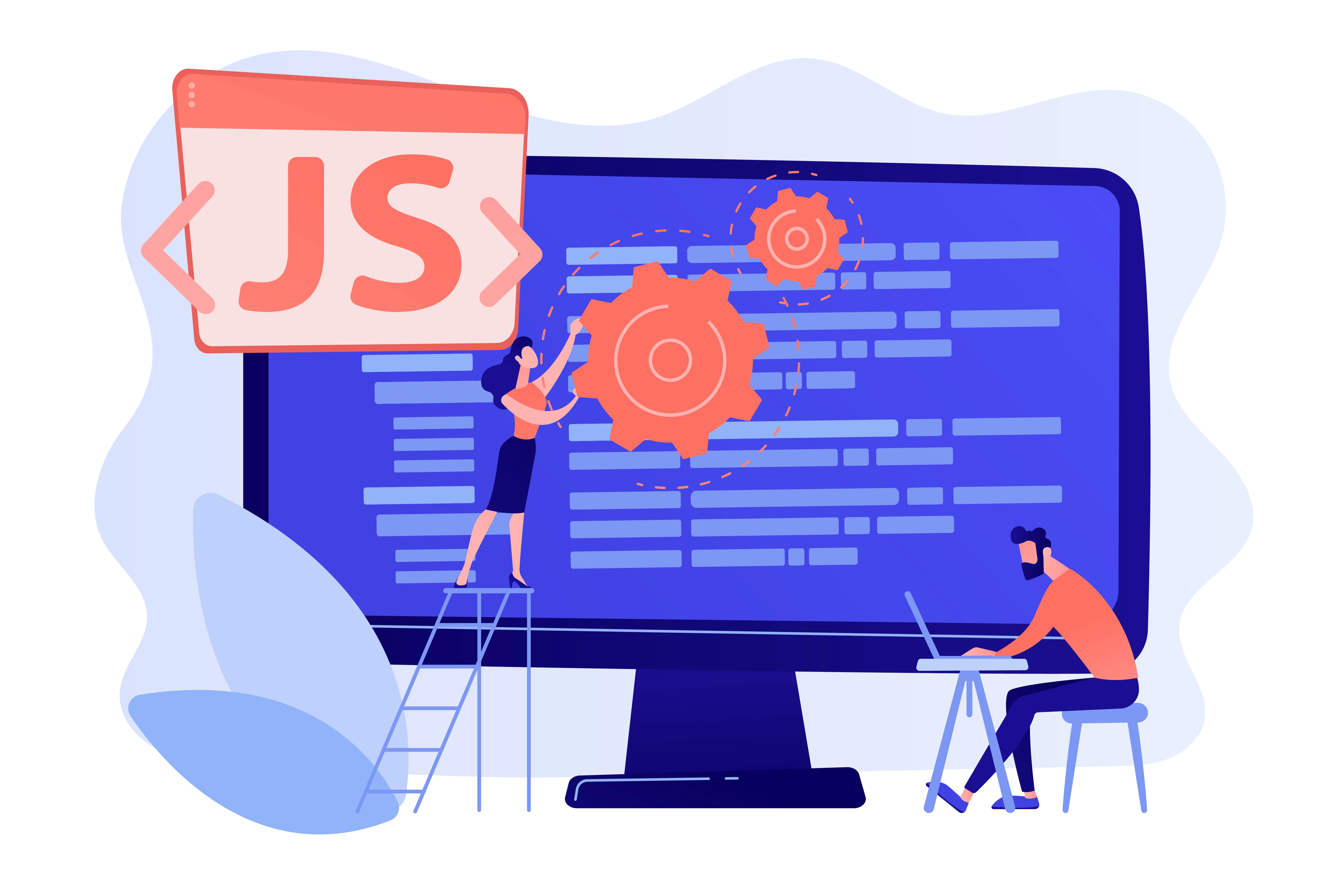 Ilustración de JavaScript en un navegador web